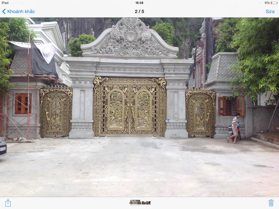 Công trình cửa cổng nhôm đúc anh Hiệp, Cẩm Phả, Quảng Ninh